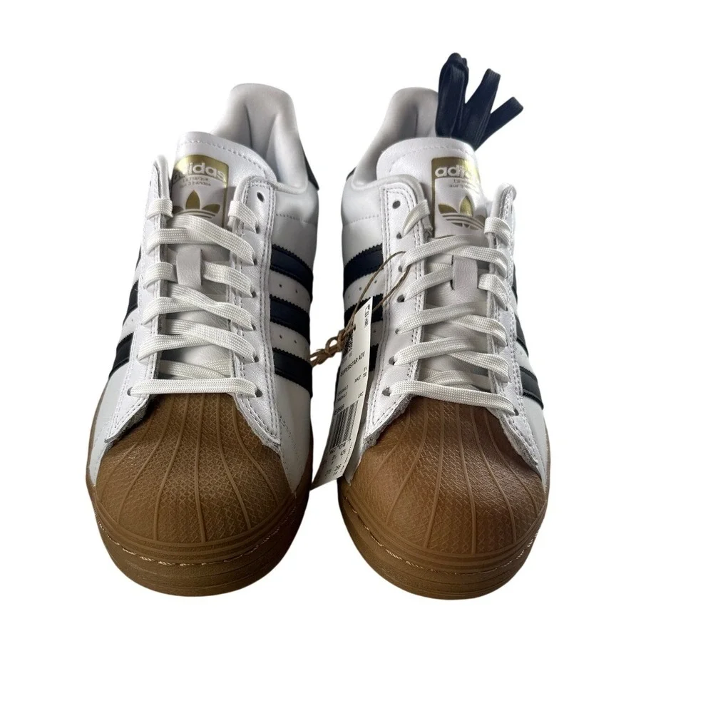 Adidas Superstar ADV Low Top Gum Sole White‎ Black Mens Sneakers Size 9 NEW